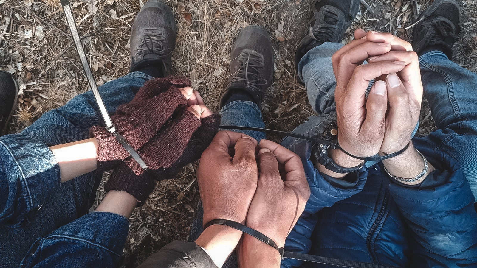 Three people found handcuffed, four injured on the Aegean island of Lesvos