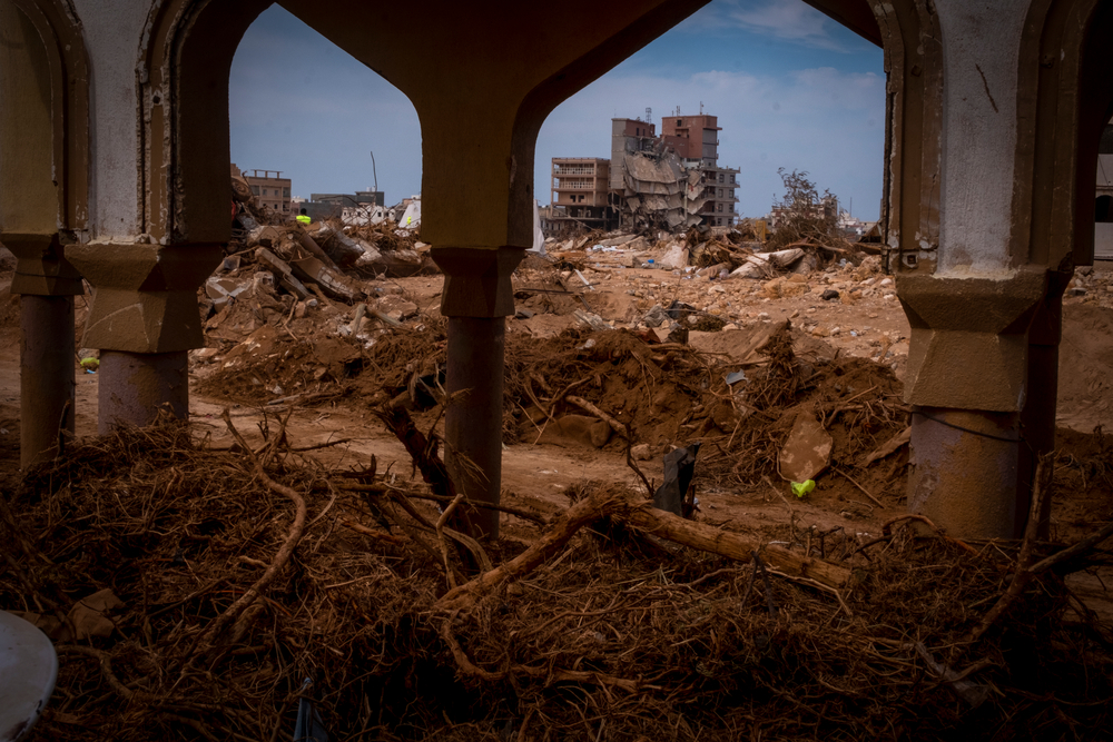 A view of the massive destruction caused by devastating floods
