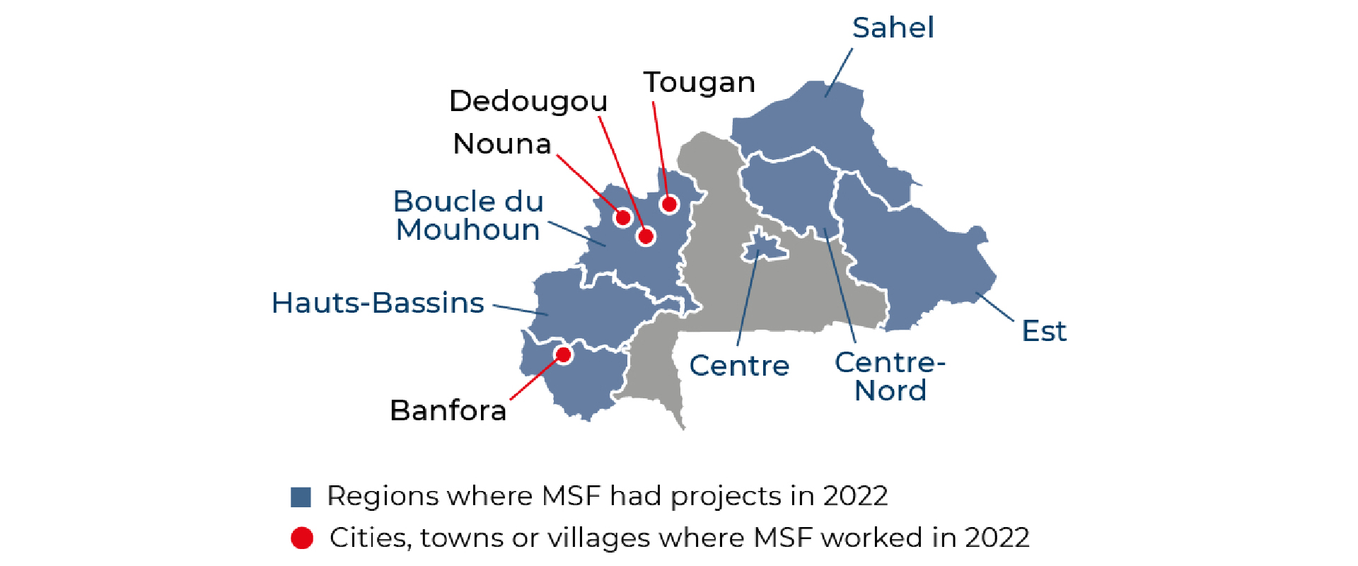 Burkina Faso MSF map