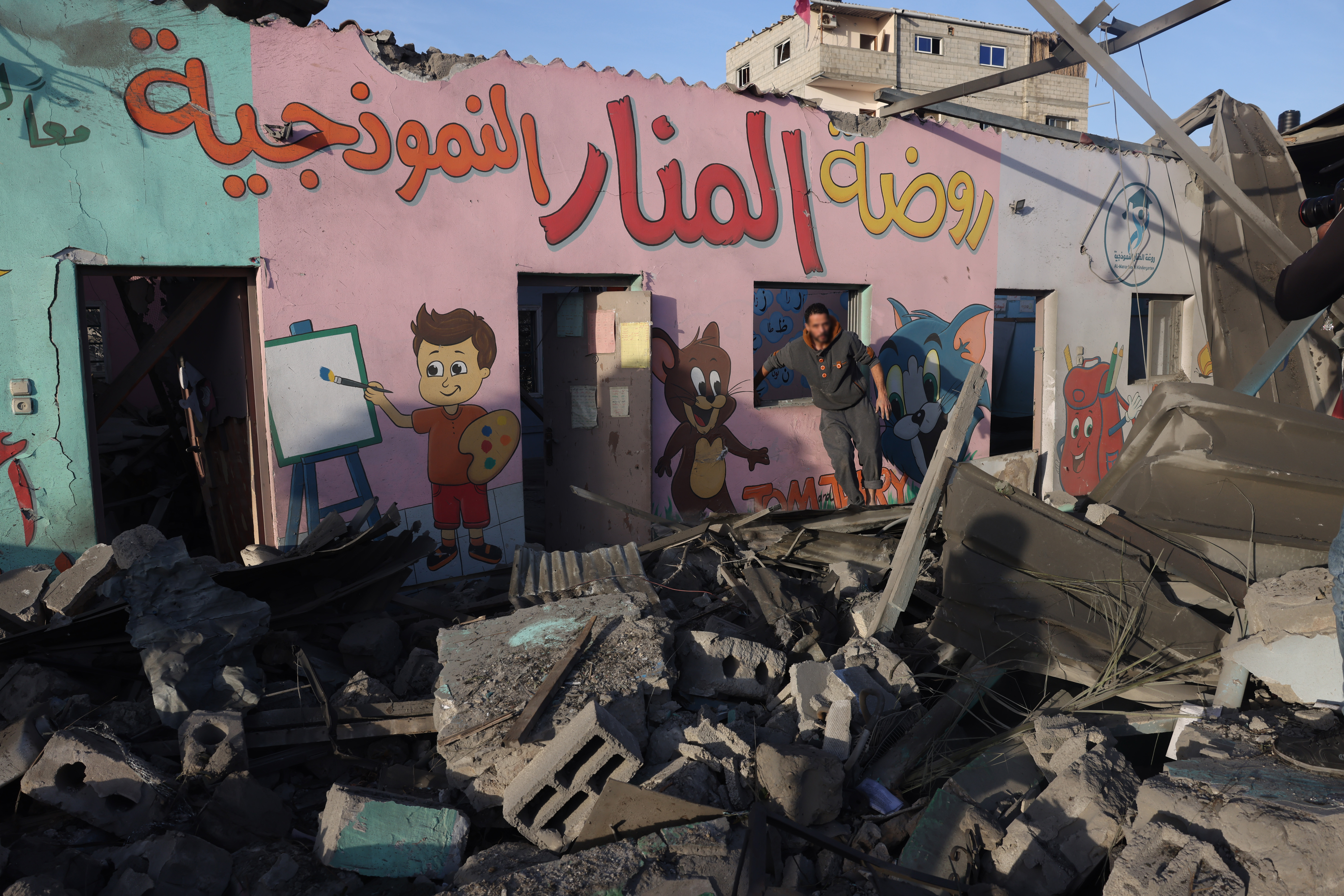 destruction on Al-Nassser Hospital