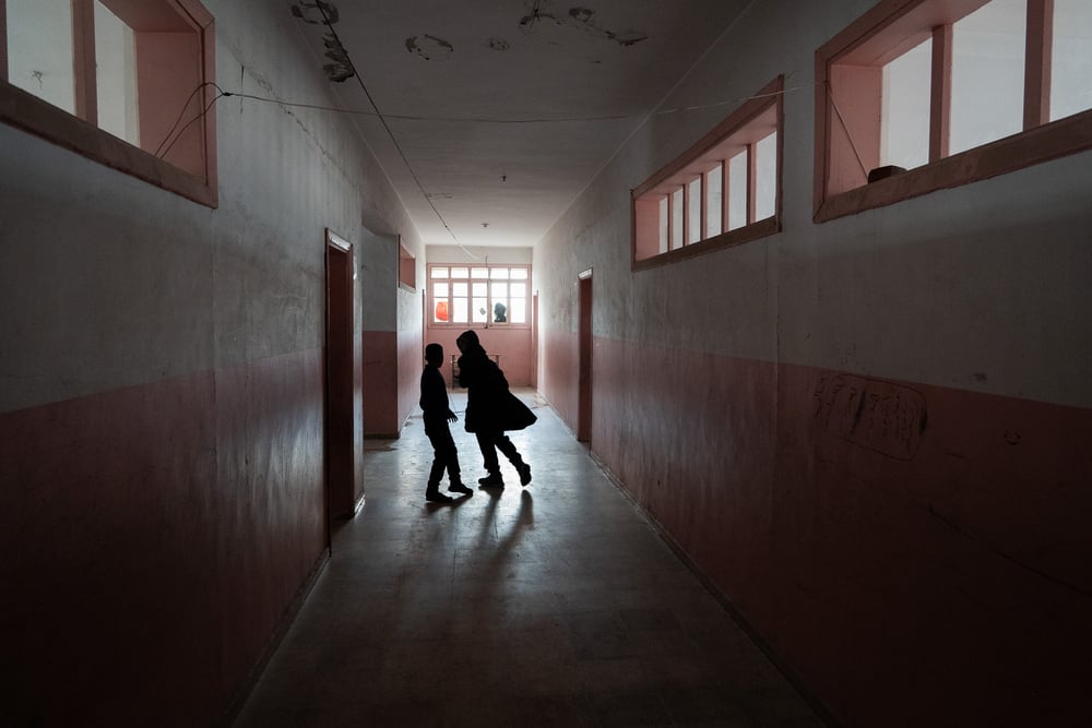 Hallway in displaced people camp