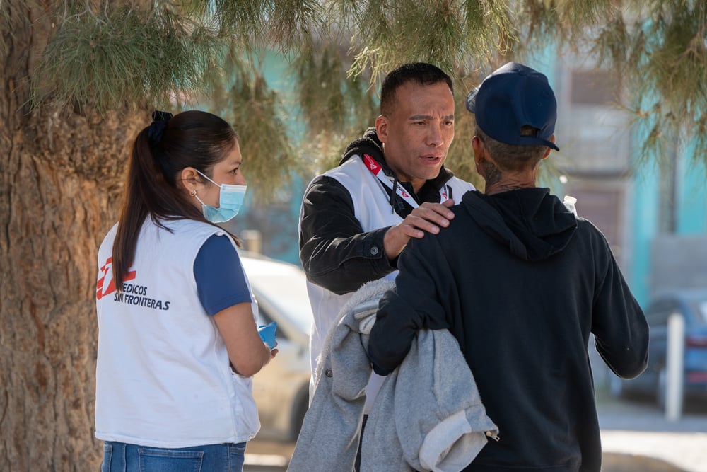 MSF staff support a local