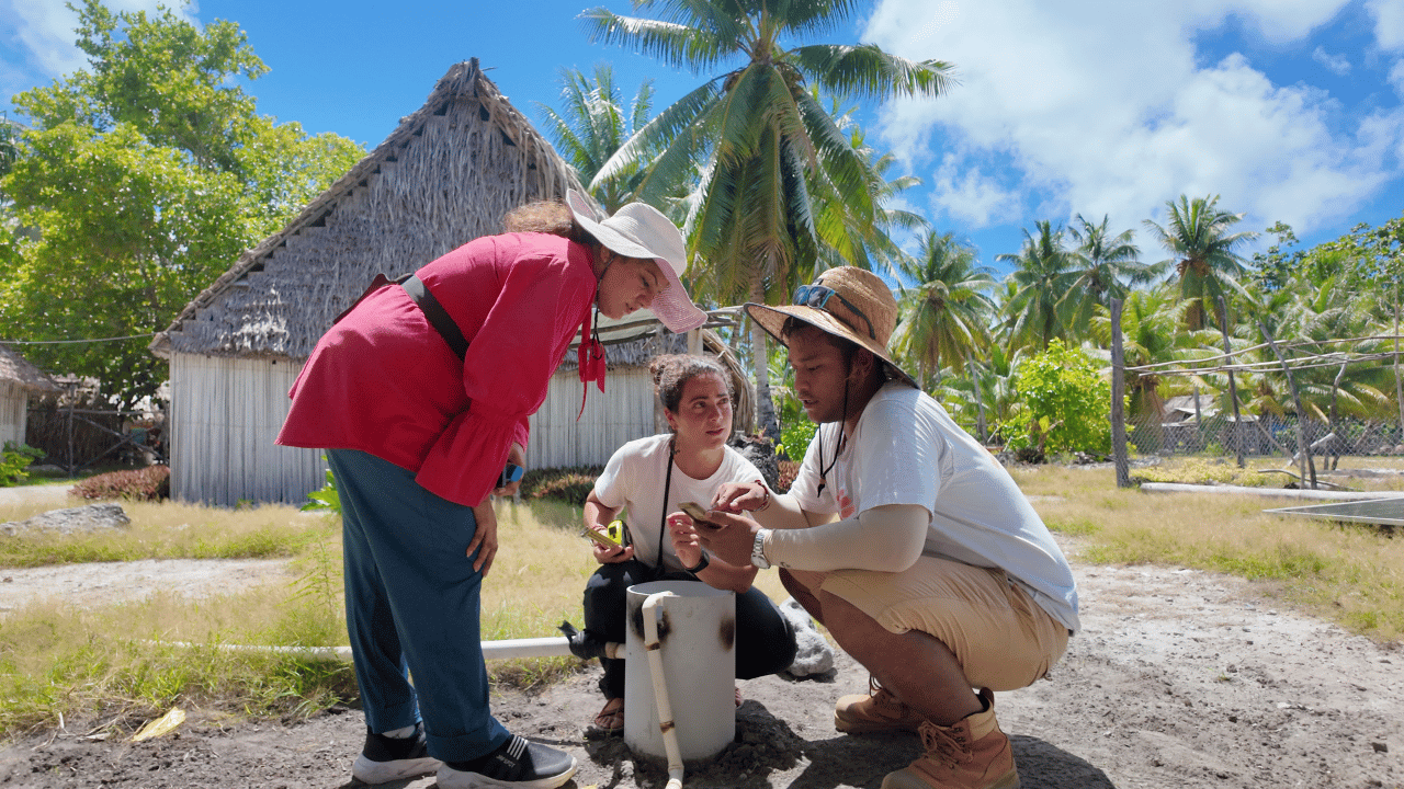 MSF’s water and sanitation team in Abaiang, Kiribati