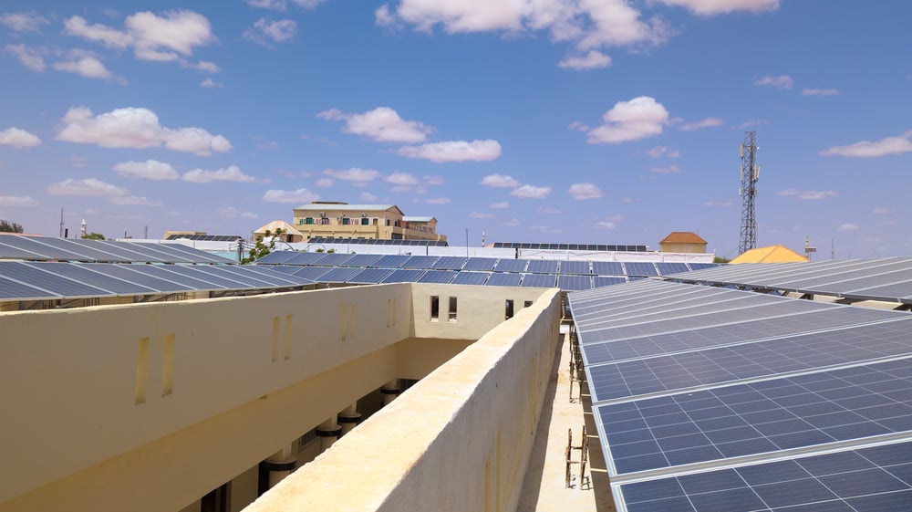 Solar panels above the wards at Mudug Regional Hospital