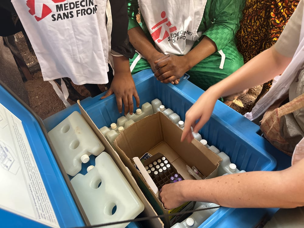 a cooler carrying diphtheria vaccines