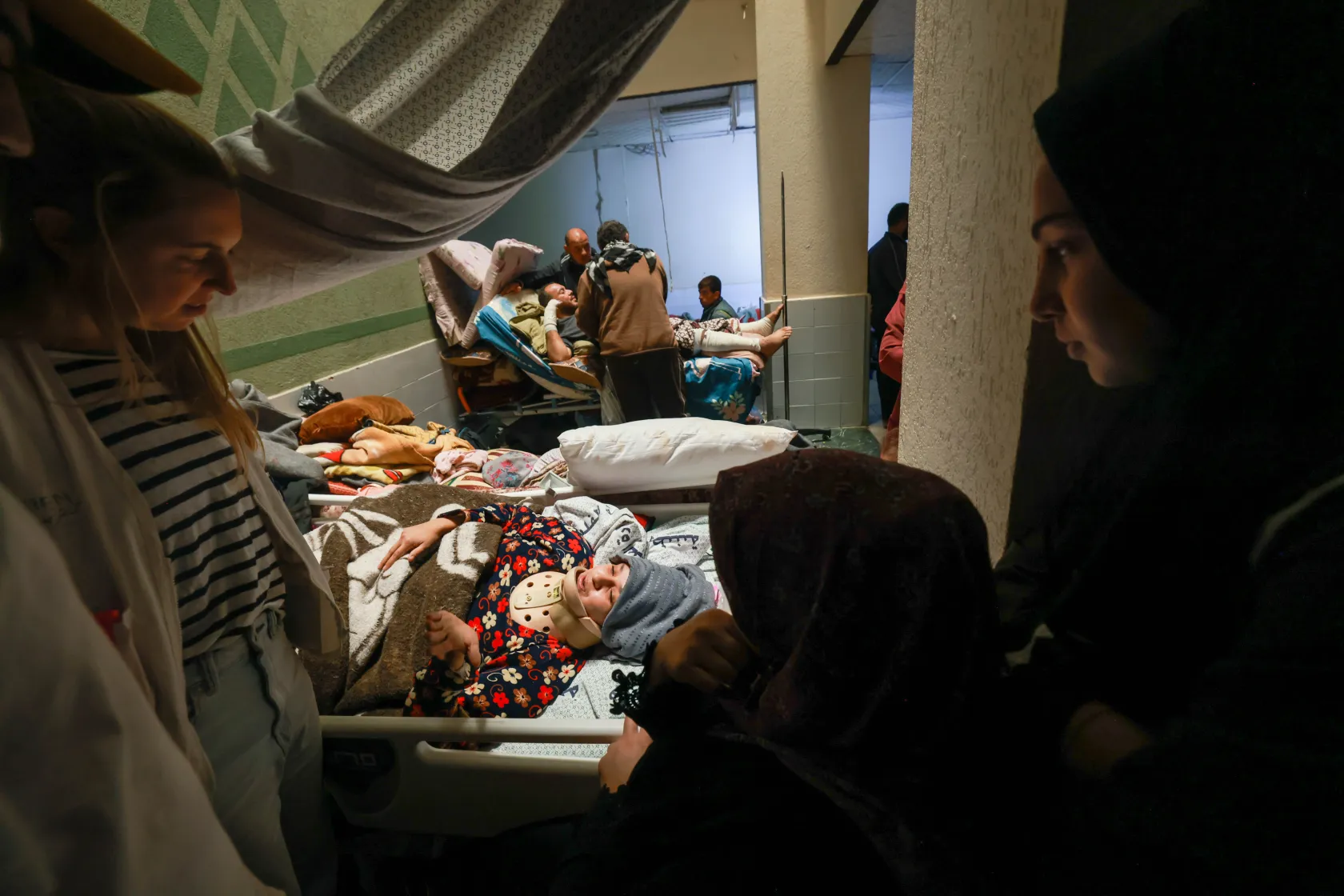 Patients at Al Aqsa hospital