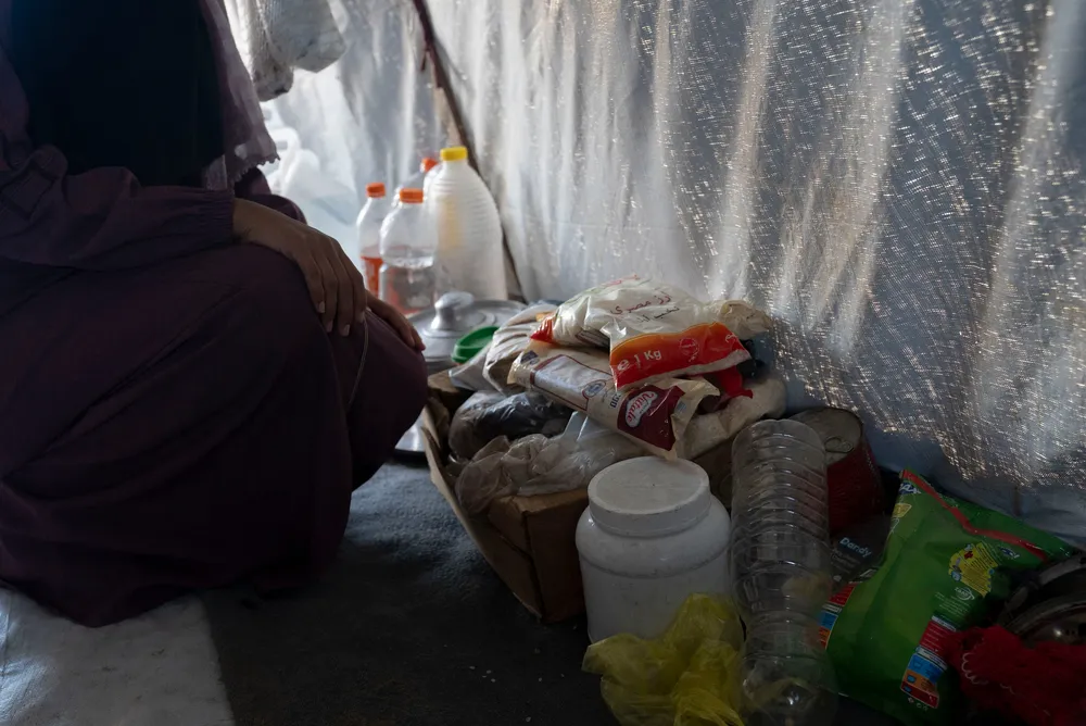 Sahar Nafez Salam in her tent