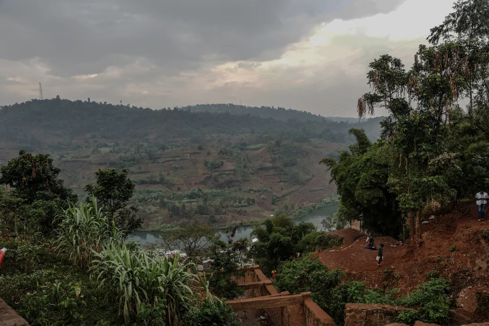 View of the Ruzizi River and the hills overlooking the city of Bukavu