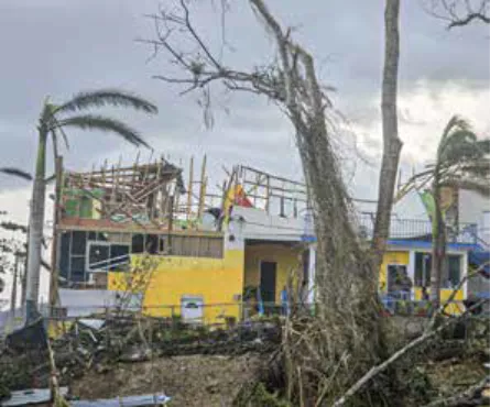 Hurricane damage in St James Parish