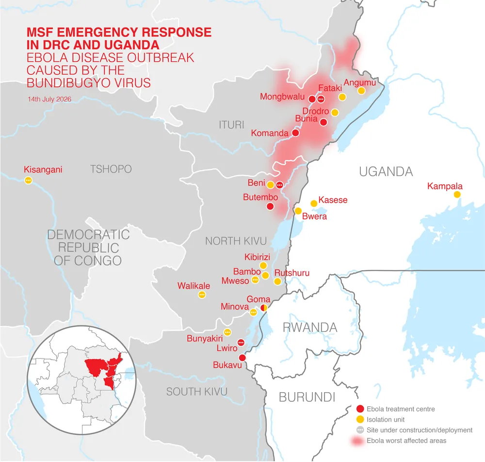 MSF emergency response map