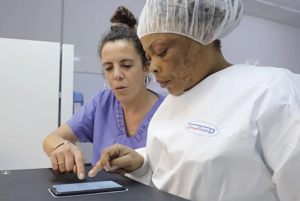 Dr Nada Malou using the app