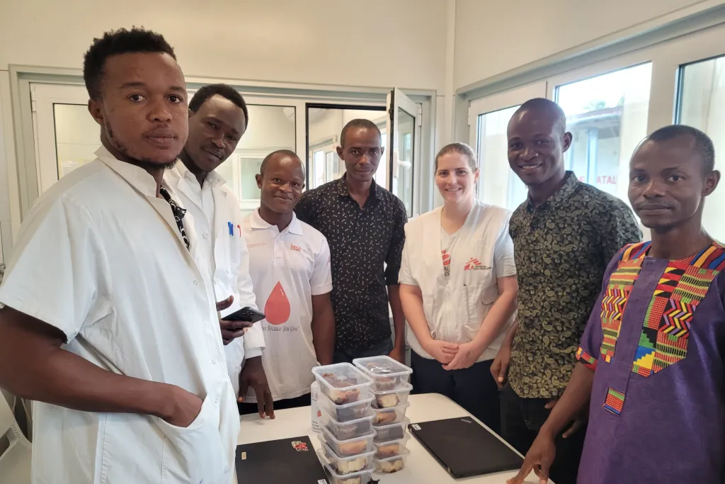 The lab team in Kenema