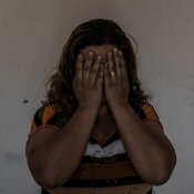 Khawla Khalaf, 30, poses in her house in Sinuni. © Emilienne Malfatto / MSF