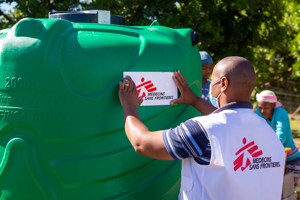 MSF teams have been delivering medical services and water and sanitation solutions to more than 30 shelters where thousands of people who lost their homes are staying, due to flooding in eThekwini, South Africa. MSF/Rogan Ward.