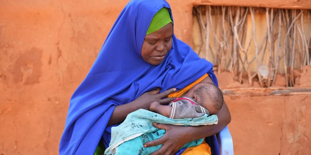 Mother breastfeeding in Kenya
