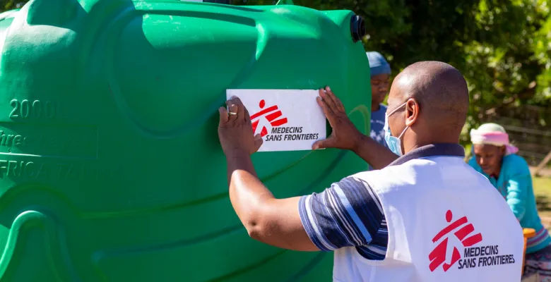 MSF teams have been delivering medical services and water and sanitation solutions to more than 30 shelters where thousands of people who lost their homes are staying, due to flooding in eThekwini, South Africa. MSF/Rogan Ward.