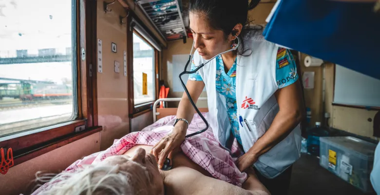 Dr GuadalupDr Guadalupe Garcia Noria monitors a patient inside the inpatient department of the MSF medical team e Garcia Noria monitors a patient inside the inpatient department of the MSF medical team 