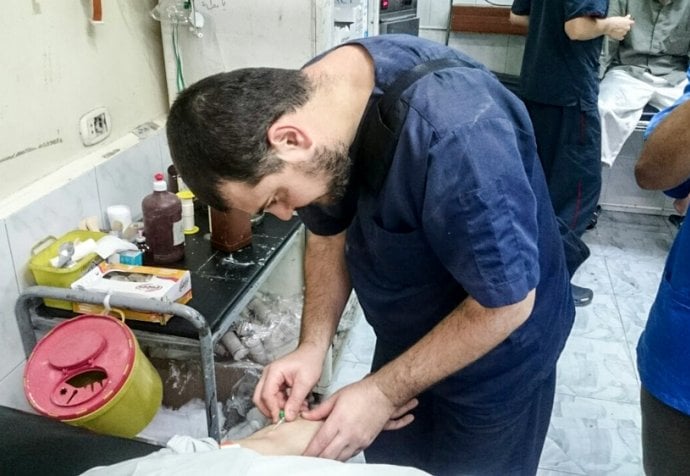 Abu Khalid, orthopedic surgeon in an MSF supported hospital in east Aleppo